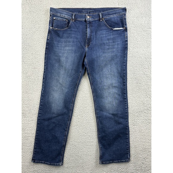 Mott & Bow Jeans Mens 40X32 Slim Blue Denim Straight Leg - Picture 1 of 14